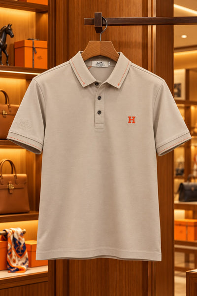 Premium Men’s Beige Classic Polo Tee