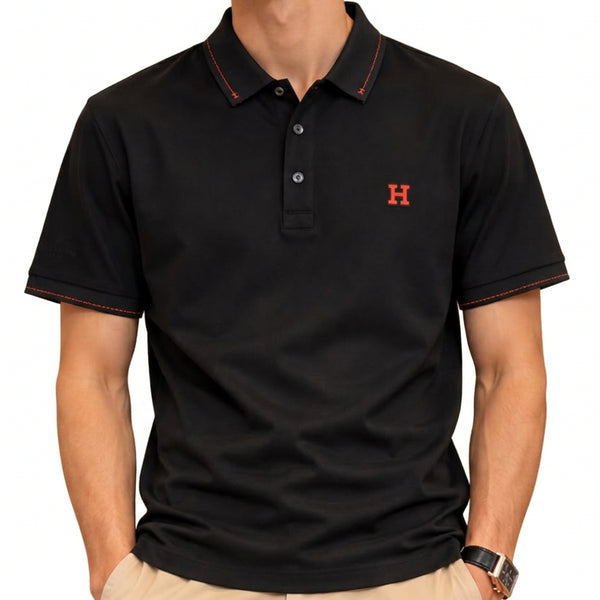 Premium Exclusive High-End Quality Authentic Black Polo Tee for Men Soft Cotton Casual Shirt