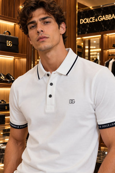 Premium Exclusive High-End Quality Authentic Soft Cotton White Polo Tee Shirt for Men