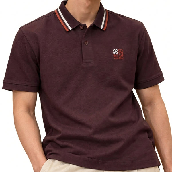 Premium Exclusive High-End Quality Authentic Soft Textured Burgundy Polo Tee Shirt for Men