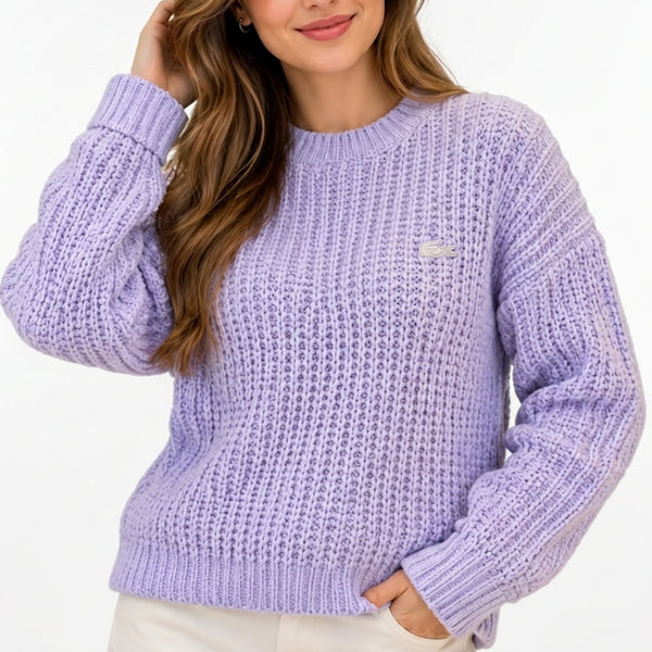 Premium Exclusive High-End Quality Soft Knit Lavender Ladies Pullover Sweater for Women