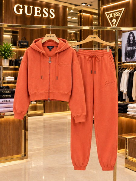 Women's Casual Zip-Up Hoodie and Jogger Pants Tracksuit Set