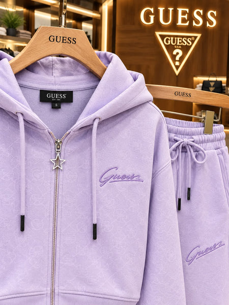 Women's Cropped Zip-Up Hoodie and Jogger Pants Tracksuits