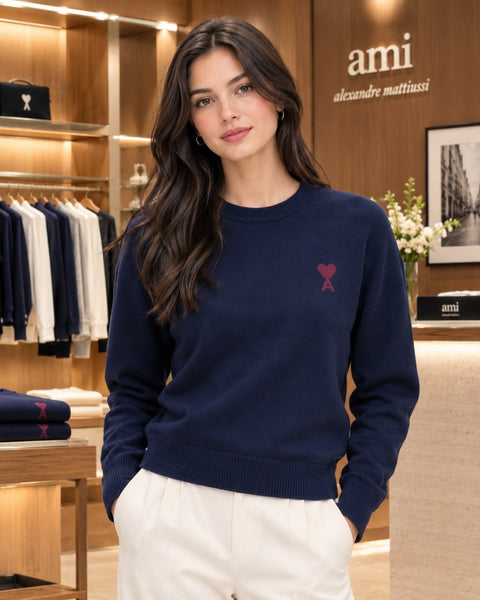 Women’s Premium Crew Neck Sweater – Elegant Full-Sleeve Pullover