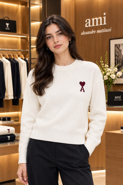 Women’s Premium Crew Neck Sweater – Elegant Full-Sleeve Pullover
