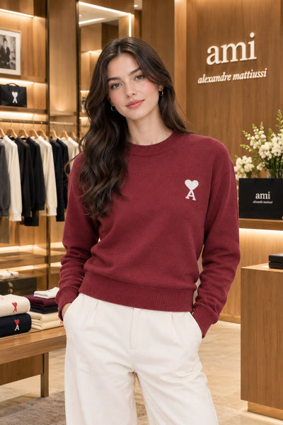 Women’s Premium Crew Neck Sweater – Elegant Full-Sleeve Pullover