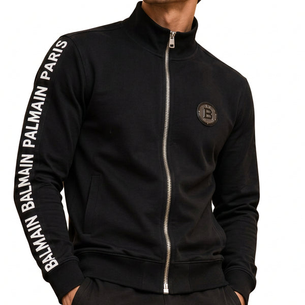 Premium Exclusive High-End Soft Stretch Black Full Zip Sweatshirt for Modern Casual Style