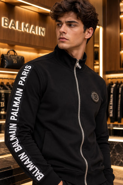 Premium Exclusive High-End Soft Stretch Black Full Zip Sweatshirt for Modern Casual Style