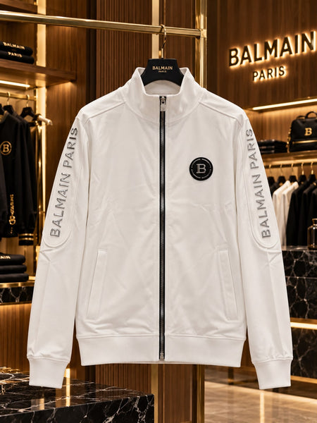 Premium Exclusive High-End Soft Stretch White Full Zip Sweatshirt for Clean Modern Style