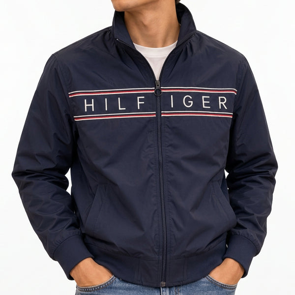 Premium Exclusive High-End Lightweight Navy Blue Full Zip Windcheater Waterproof Jacket for Everyday Outdoor Style