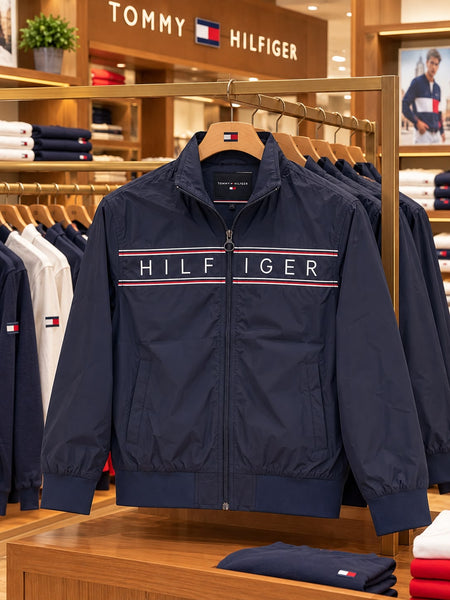 Premium Exclusive High-End Lightweight Navy Blue Full Zip Windcheater Waterproof Jacket for Everyday Outdoor Style