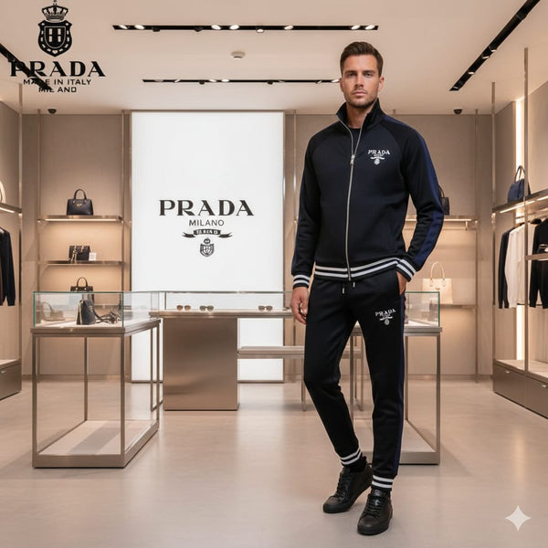 Men’s Luxury Black Tracksuit with Initial Logo