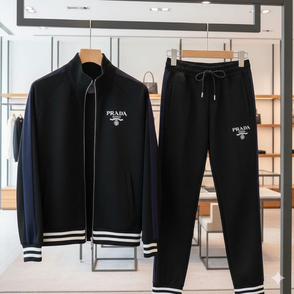 Men’s Luxury Black Tracksuit with Initial Logo