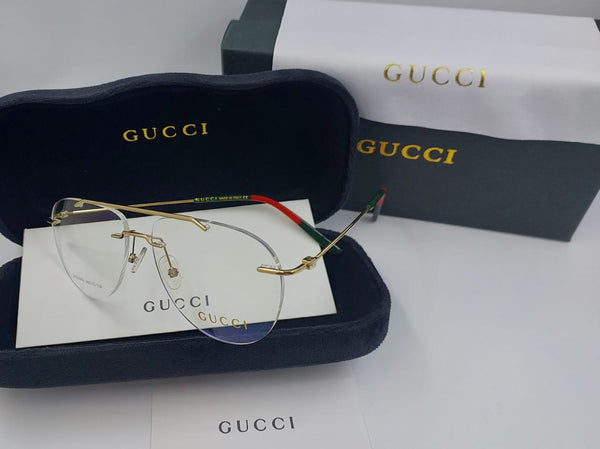 Luxury Lightweight Eyewear For Men Rimless Gold Metal  Optical Frame