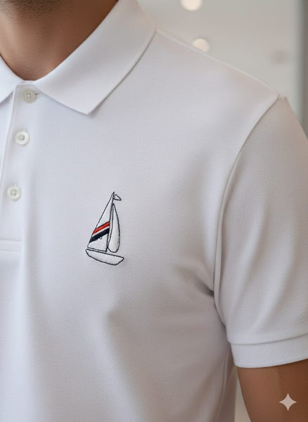 Premium White Polo T-Shirt for Men Classic Smart Casual Style