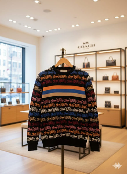 Luxury Multicolor Designer Knit Sweater