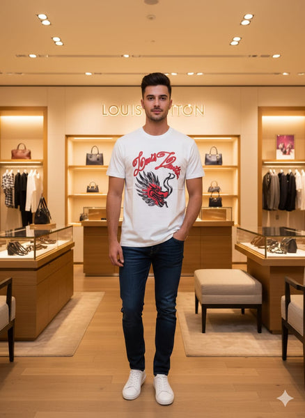 Premium  Dragon Face Drop Shoulder Tee