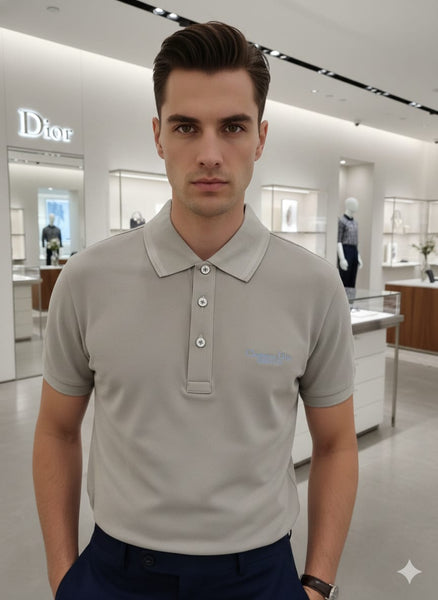 Premium Classic Fit  Grey Polo T-Shirt