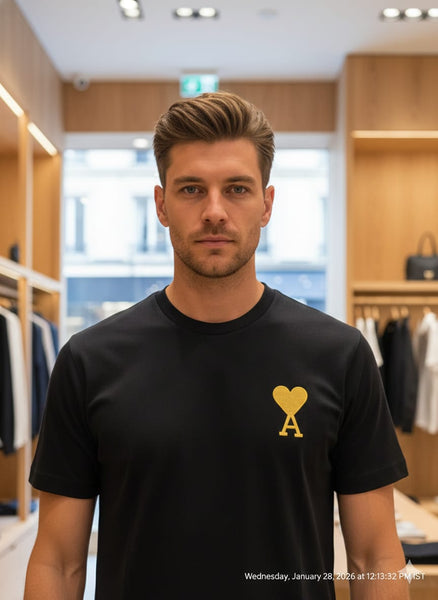 Branded  Black Premium Tee With Embroidered Logo
