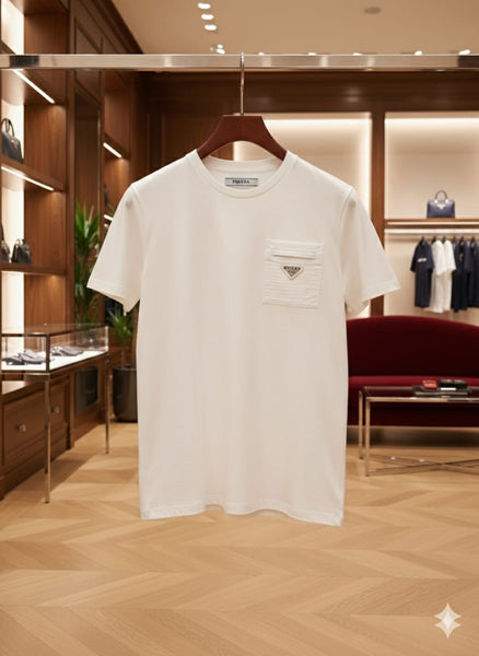 Imported Round Neck T-shirt with   Chest Pocket
