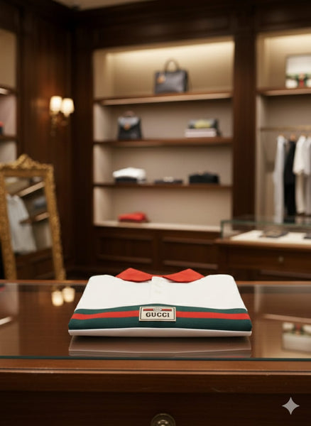 White Polo T-Shirt with Signature Stripe Smart & Premium Look