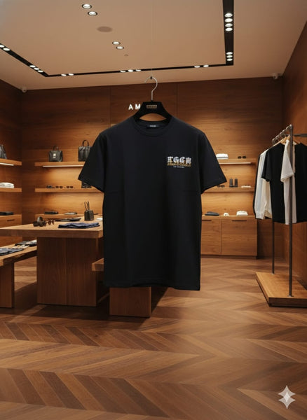 Imported Black Signature Logo  T-Shirt Classic Designer Casual Wear
