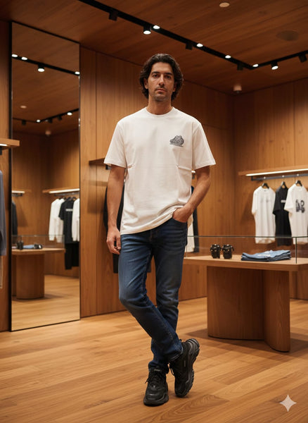 Graphic Print Logo  Drop Shoulder Tees