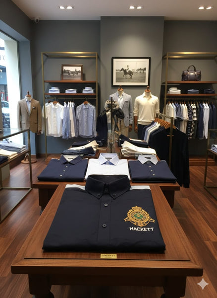 Premium Navy & White Contrast Shirt – Royal Crest Edition