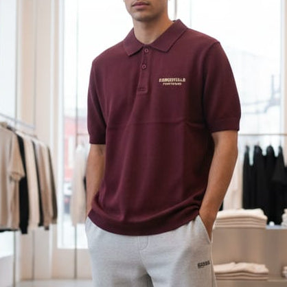Premium Luxury Maroon Polo T-Shirt – High-End Minimal Classic Design
