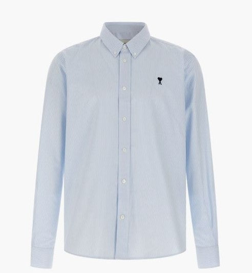 Elegant Imported Brand  Light Blue Striped Shirt Classic Button-Down Style