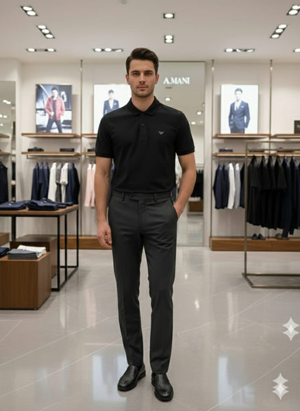 Classic Black Premium Polo Shirt  Timeless Smart Casual Wear