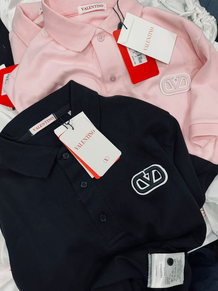Premium Polo T-Shirt with Brand Signature Iconic V Patch