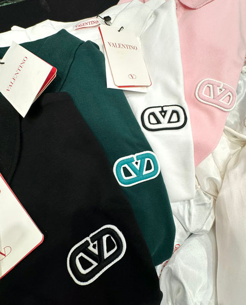 Premium Polo T-Shirt with Brand Signature Iconic V Patch