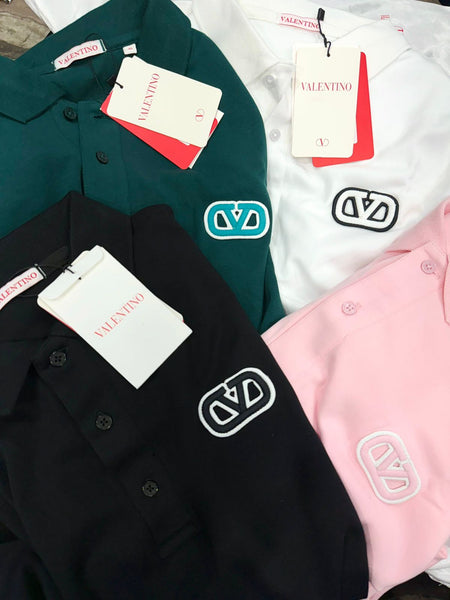 Premium Polo T-Shirt with Brand Signature Iconic V Patch