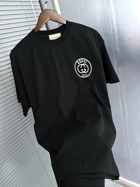 Premium Black Logo T-Shirt  Classic Luxury Street Style