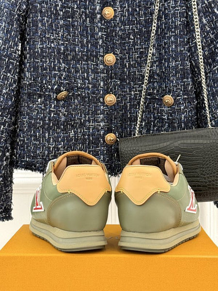 Branded Olive Green Low-Top Sneakers with Bold brand Logo