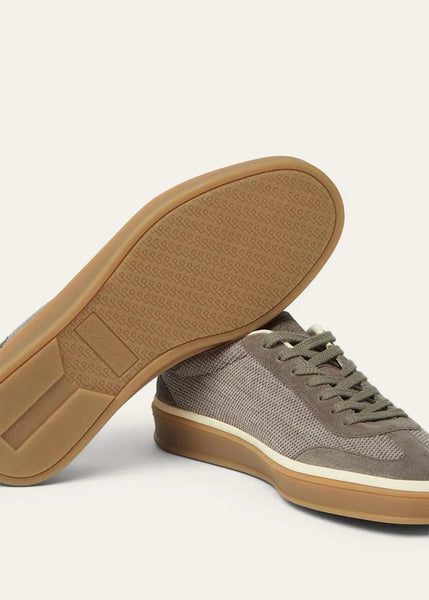 Premium Taupe Mesh Lace-Up Sneakers for Men Lightweight Casual Comfort Shoes