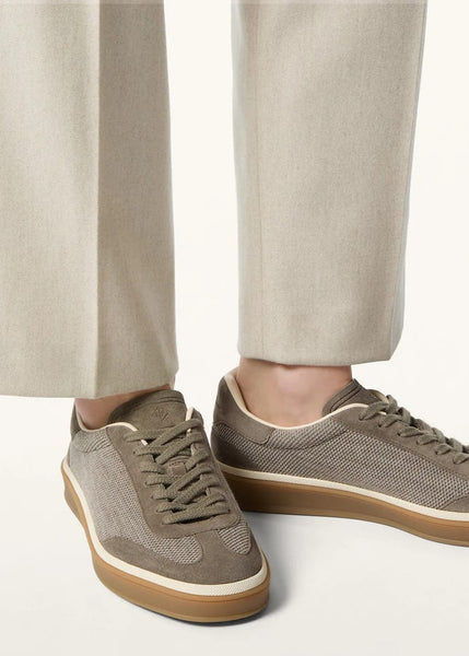 Premium Taupe Mesh Lace-Up Sneakers for Men Lightweight Casual Comfort Shoes