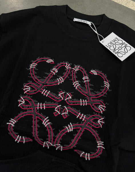 Men’s Premium Embroidered Logo Drop Shoulder T-Shirt with Bold Front Design