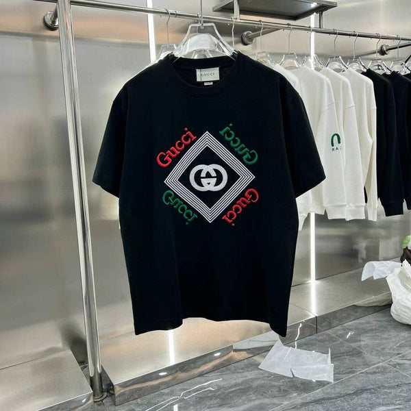 Black Graphic Print T-Shirt with Iconic Logo Design Premium Casual Wear
