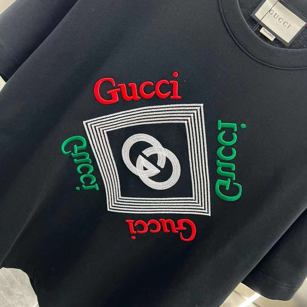 Black Graphic Print T-Shirt with Iconic Logo Design Premium Casual Wear
