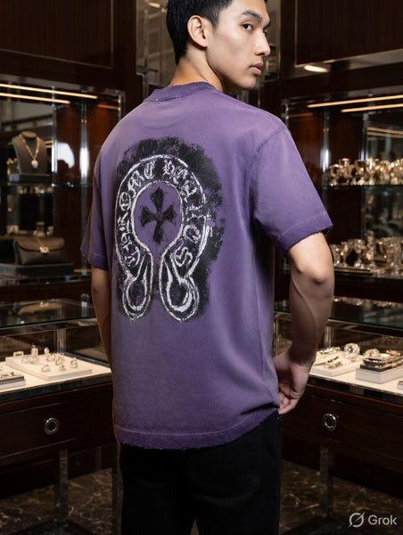 Premium Purple Over sized  T-Shirt  Brand  Logo Design