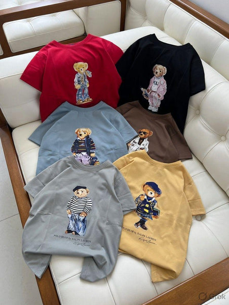 Premium Polo Bear Graphic Red T-Shirt for Men