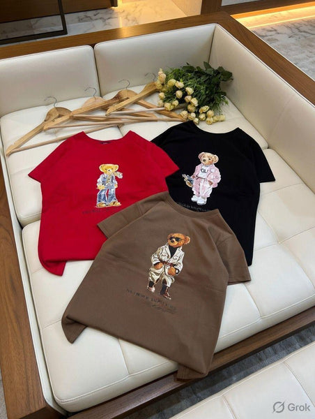 Premium Polo Bear Graphic Red T-Shirt for Men