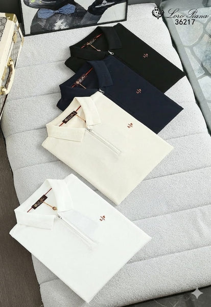 Men’s Premium  Half-Zip Polo T-Shirt Classic Smart Casual Style