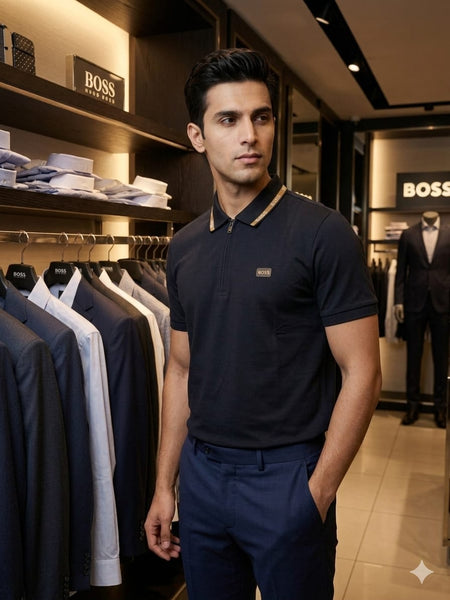 Premium Zip Collar Polo T-Shirt  Elegant & Modern Fit