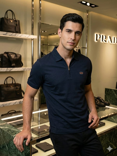 Premium  Zip-Up Polo T-Shirt – Stylish Designer Casual Wear for Men
