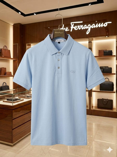 Premium Sky Blue Polo T-Shirt  Elegant & Everyday Comfort