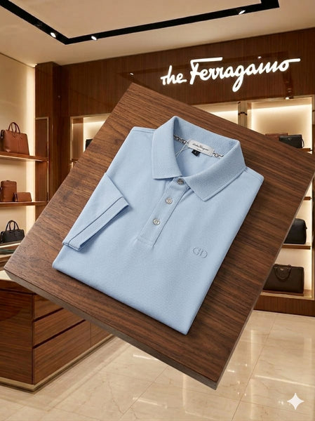 Premium Sky Blue Polo T-Shirt  Elegant & Everyday Comfort
