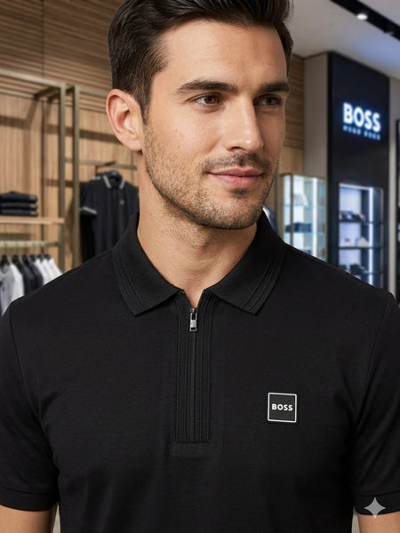 Premium  Zip-Up Polo T-Shirt – Stylish Designer Casual Wear for Men